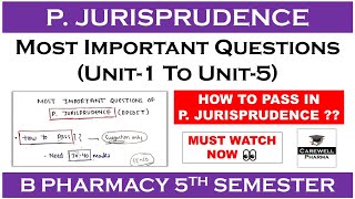 How to pass in Pharmaceutical Jurisprudence 5th Sem  Most Important Questions  Carewell Pharma [upl. by Narda843]