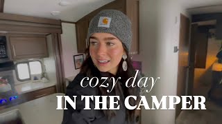 spend a cozy snowy day in the camper with me [upl. by Adnawak]