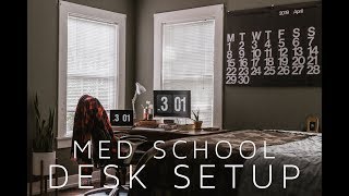 Med School Desk Setup  M1 2019 [upl. by Yllrebmik]