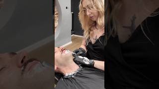 Quiet ASMR shave 😴💈 relax barbershop barber relaxing blade [upl. by Hgalehs]