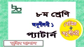 ৮ম শ্রেণির গণিত ১ম অধ্যায় প্যাটার্ন ম্যাজিক বর্গ বীজগাণিতিক রাশি Class 8 Math Chapter 1 pattern [upl. by Call]