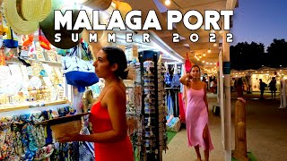 Malaga City Port Spain Lovely Night Lights Summer 2022 June Update Costa del Sol  Andalucía 4K [upl. by Rafat]