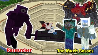 Researcher VS Too Much Bosses  Minecraft Mobs Battle [upl. by Hildegarde]