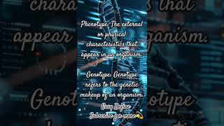 Definition of Phenotype and Genotypeshorts viewsviralvideosubscribersgrow learning [upl. by Nonnairb596]