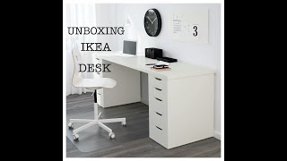 UNBOXING AND ASSEMBLING IKEA LINNMONALEX DESK [upl. by Demetri]