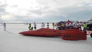 Carbiliner 363mph run at Bonneville Speed Week 2016 [upl. by Illac]