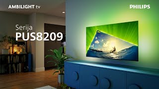 Philips serija PUS8209  4K QLED  Ambilight TV  3stranski Ambilight [upl. by Giselle]