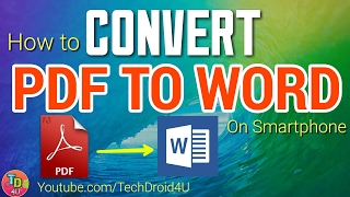 Convert PDF file to WORD Document on Your Smartphone ✅ [upl. by Nahc]