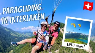 PARAGLIDING IN INTERLAKEN SWITZERLAND Paragliding over Interlaken Full Experience with POV footage [upl. by Lalage]