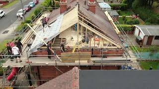 Converting a semidetached hip roof to a gable amp dormer [upl. by Calvano]