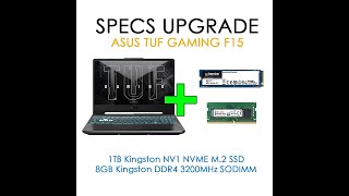 ASUS TUF Gaming F15  SSD and Memory Upgrade [upl. by Jehu400]