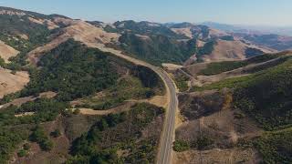 Drone flight along Highway 46 West Cambria California [upl. by Adnilg]