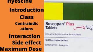 Hyoscine  Buscopan tablet  uses  pregnancy  side effect  contraindications [upl. by Oderf921]