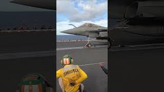 French Rafale fighter jets flight ops aboard USS George HW Bush aviation automobile [upl. by Ahseya]