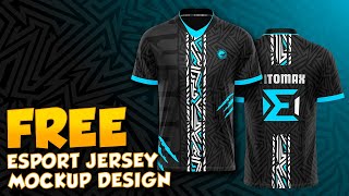 FREE ESPORTS JERSEY MOCKUP DESIGN FREE TSHIRT MOCKUP PSD with PATTERN VNECK [upl. by Daukas]