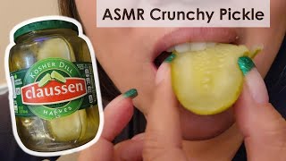 Crunchy Dill Claussen Pickle Halves Snack eating for relaxation No talking ASMR [upl. by Dust]