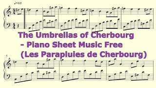 The Umbrellas of Cherbourg  Piano Sheet Music Free Les Parapluies de Cherbourg [upl. by Grove]