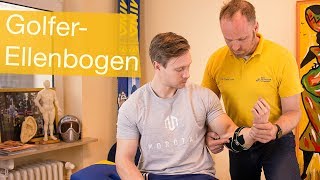 Golferellenbogen ⚡️Übungen amp Behandlung tapen Bandage beim Golferarm [upl. by Sane]