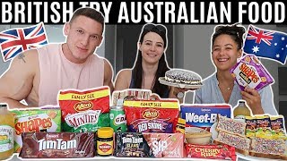 BRITISH try AUSTRALIAN SNACKS amp FOOD for the FIRST TIME [upl. by Trudie]