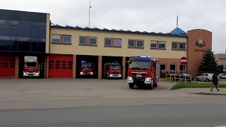 Wyjazd alarmowy 43 zastępów z JRG Pabianice 481E21 22 25 51 do alarmu bombowego w szkole [upl. by Aynot]