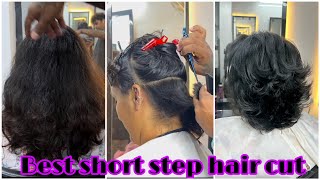 How to Short step with Layer hair cut कैसे करेंstep by stepeasy wayat homeस्टेप हेअर कट आसनी से [upl. by Aicirtac]