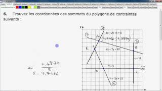 Secondaire 5 Québec Trouver les sommets dun polygone de contraintes [upl. by Danete]