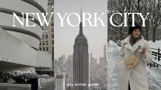 3 days in NYC for winter  snowy central park shopping art galleries viral hot choc amp best eats [upl. by Nnyleahs]