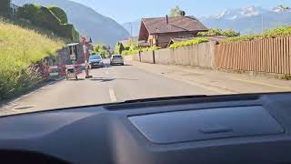 Driving from Sigriswil towards Interlaken on Seestrasse beside the Thunersee Switzerland May 2024 [upl. by Benildas]