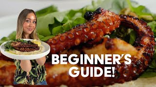 HOW TO MAKE GRILLED OCTOPUS for beginners CleanButcherBoil Season and Grill  Skyler Bouchard [upl. by Diver965]