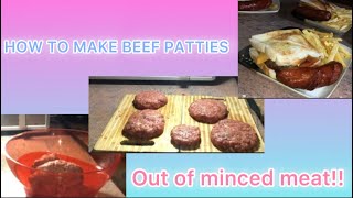 Minced meat to Beef Patties  HOMEMADE TOASTED BURGER  South African YouTuber [upl. by Odranreb594]