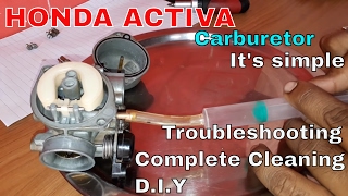 How to clean scooter carburetorHONDA ACTIVA😟😟 [upl. by Laehpar]