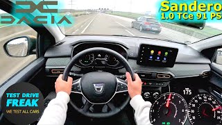 2022 Dacia Sandero Stepway TCe 90 91 PS TOP SPEED AUTOBAHN DRIVE POV [upl. by Sirap]