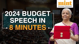 Budget 2024 TOP HIGHLIGHTS In 8 Minutes  Budget 2024 Takeaways  Income Tax  Standard Deduction [upl. by Scholz]