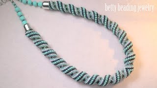 How to make spiral necklace with sizing in beads cellini spiral [upl. by Hsakiv542]