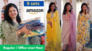 Latest Amazon Haul  Anarkali Coord sets Alia Cut EmbroiderySequence work ✨Try on Haul [upl. by Amaerd]