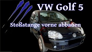 VW Golf 5 Stoßstange vorne abbauen Front bumper removal Tutorial [upl. by Nnayelsel]