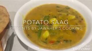 Aloo saagpotato curry recipe saag puri walle aloo [upl. by Nalahs]