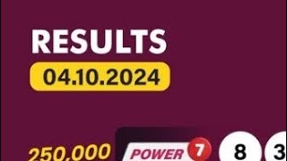 uwinn lottery result 04102024 Friday night October POWER 7 GRAND 6 MAX 3 4 YOU SPIN 5 [upl. by Atilem353]