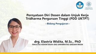 PDDUKTPT Bidang Pengajaran Elastria Widita  Fakultas Kedokteran Gigi UGM  SERDOS 2023 [upl. by Uella]