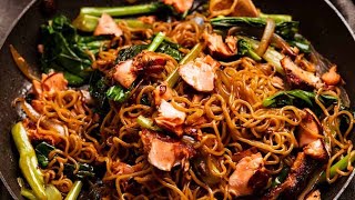 Teriyaki Salmon Noodles [upl. by Nogaem]