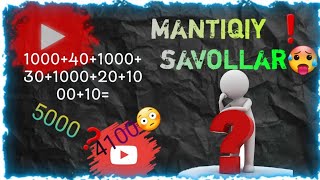 mantiqiy savollar 2024 yangicha javobi bilan top 5ta 😍😍😍😍 [upl. by Norej70]