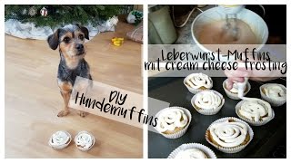 DIY HUNDEMUFFINS  LEBERWURSTMUFFINS MIT CREAM CHEESE FROSTING  LifeOfJule [upl. by Bidle]