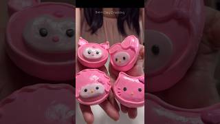 💕분홍색 산리오 점토부수기💕 pink sanrio claycracking [upl. by Crane]