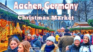 AachenGermany Walking tour in Aachen City 🎄Christmas Market 🎄4k HDR [upl. by Siul887]