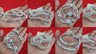 new trending silver anklets designs 2024 with weight amp price  latest silver anklets designs [upl. by Kern575]