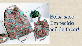 Bolsa saco em tecido  Linda e fácil de fazer AvimorTecidos [upl. by Berga442]