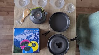 Cooking Set Camping DS 308 Naczynia Turystyczne Kemping Zestaw 4K [upl. by Ingamar]