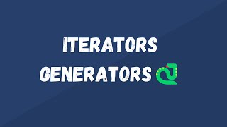 Iterators and Generators in Python [upl. by Millicent]