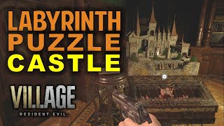 Castle Labyrinth Puzzle in Merchants Room  How To Solve  Resident Evil 8 Village Guide [upl. by Ecnaiva589]