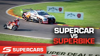 Supercar races against Superbike  Supercars 2021 [upl. by Akinhoj]